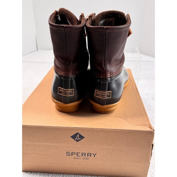 Sperry Saltwater Duck Winter Rain Boot Brown Woman Size 9 - Picture 9 of 12